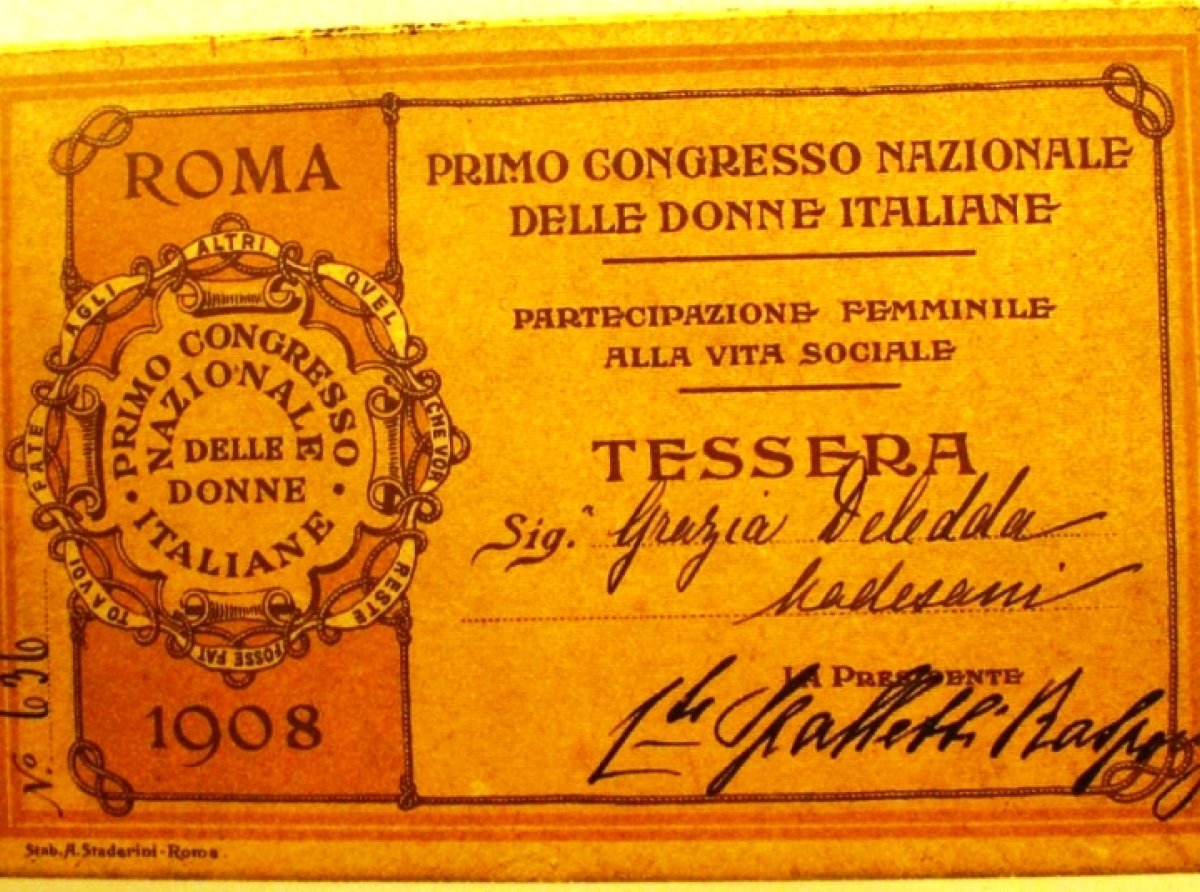 Grazia Deledda al Primo Congresso Nazionale delle Donne Italiane