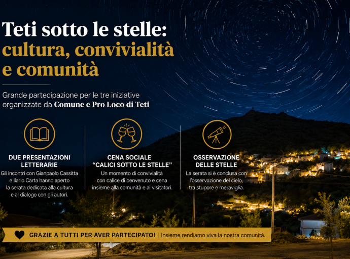 Una giornata di cultura, convivialità e stelle: successo a Teti per le tre iniziative promosse da Comune e Pro Loco
